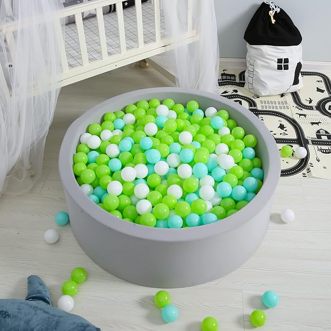 GOGOSO Ball Pit Balls for Toddlers, Green Balls for Ball Pool Birhtday Party Girls Kids with Storage Bag, 2.17inches