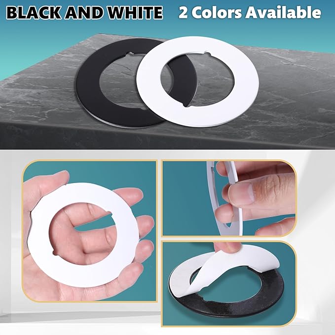 1 Pcs Upgraded Door Knob Plates with Double-Sided Tape –Thick Stainless Steel Scar Plates for Deadbolts & Knobs, Durable Door Lock Hole Covers for Fixing Loose Knobs and Damaged Areas(White)