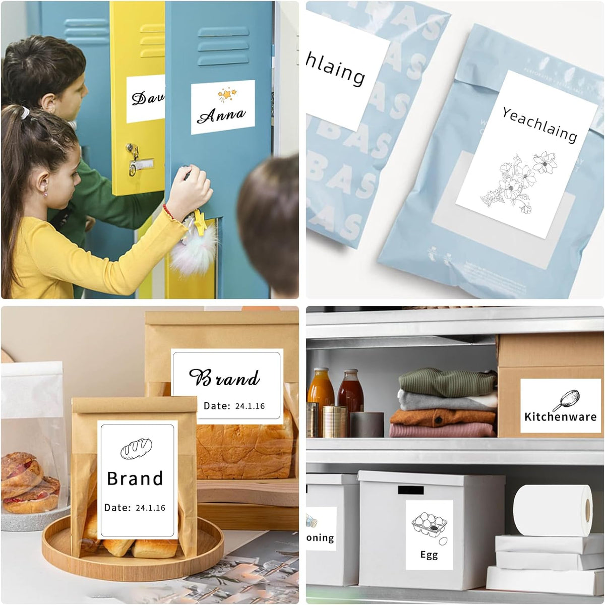 4×6 Inch White Removable Thermal Labels,Waterproof Thermal Label Stickers,200 Sheets per Roll with Perforated Lines