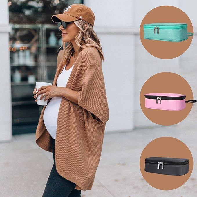 Insulated Breastmilk Cooler Bag with 2 Ice Packs - Breastmilk Cooler Organizer Bag for Daycare, Breastfeeding Mom Travel Outdoor