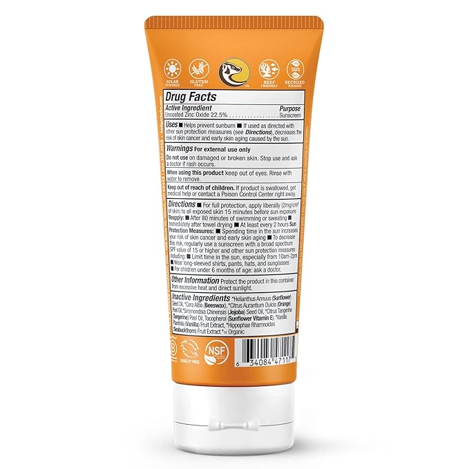 Badger Kids Mineral Sunscreen Cream SPF 40, 98% Organic Ingredients, Zinc Oxide Sunscreen for Kids Face & Body, Water Resistant, Reef Friendly, Hawaii Approved Broad Spectrum Sunblock, 2.9 fl oz