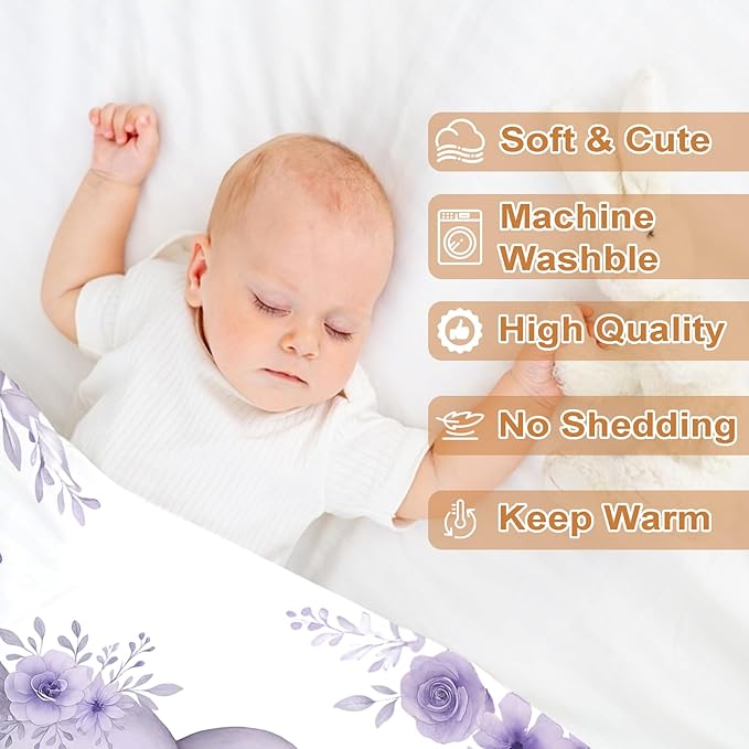 Ship Next Day, Personalized Baby Blanket – Printed in USA, Custom Baby Blanket for Boys & Girls, Baby Blanket with Name, Baby Shower, Easter, Christmas, Birthday Newborn & Toddler Gifts, Baby Gifts