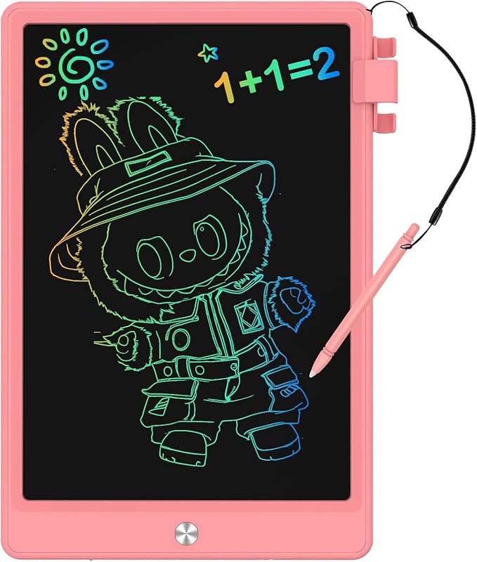 12.9 Inch LCD Writing Tablet for Kids, Colorful Toddler Doodle Board - Erasable Drawing Pad, Educational Learning Toy for Ages 3-8 - Valentine's Day Christmas Birthday Gifts (12.9 Inch, Pink)