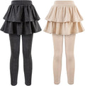 Girls School Uniform Pants Leggings with Skirts Stretch Warm Jegging 4-12 Years