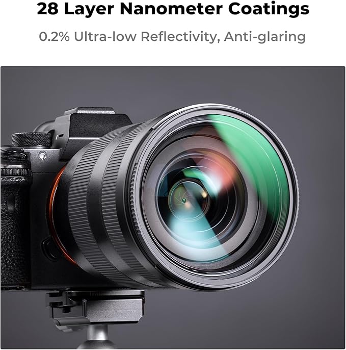 K&F CONCEPT 52mm MC UV Lens Protection Filter with Filter Cap Cleaning Cloth Optical Glass Ultra Slim 28 Multi-Layer Coatings Camera Lens UV Filter (Nano-X Series)