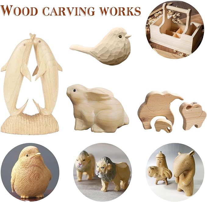 Olerqzer Wood Carving Kit,35-in-1 Wood Whittling Kit for Beginners,Whittling Knife Set Whittling Knife Wood Carving Knives Carving Tools with Large Storage Tool Bag(35PCS)