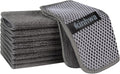 KinHwa Kitchen Washcloths for Dishes Absorbent Microfiber Dish Cloths Quick Dry Dish Rags with Poly Scour Scrub Side Ideal for Kitchen Cleaning (Gray, 6inch X6inch 9Pack)