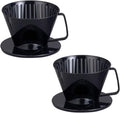 Fino Pour-Over Coffee Brewing Filter Cone, Number 1-Size, Black, Brews 1 to 2-Servings, Set of 2