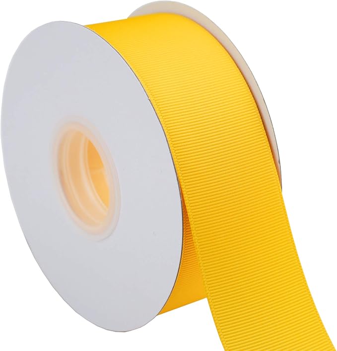 ITIsparkle 11/2" Inch Grosgrain Ribbon 25 Yards-Roll Set for Gift Wrapping Cake Decoration Party Favor Hair Braids Hair Bow Baby Shower Decoration Floral Arrangement Craft Supplies, Maize Ribbon
