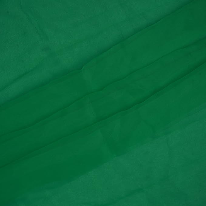 Organza Fabric 10 Yard Bridal Solid Sheer Bolt for Home Décor, Table Décor, Bridal, Fashion, Crafts, Decorations Silky Shiny Organza 44" - (10 Yard, Green)