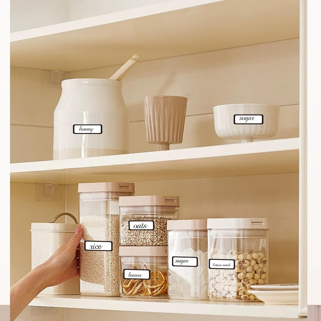 STARLIBOO Color-Coding Removable Labels, Rectangular 1 x 3"" Freezer Labels for Organizing, Tear-Resistant No Residue, Removable Labels for Food Containers (240Pcs), Black Border