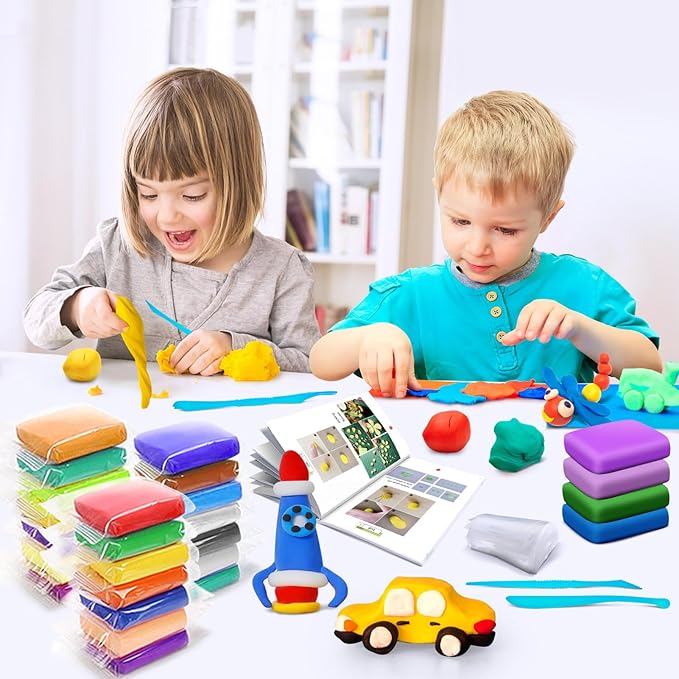 ESSENSON Air Dry Clay 100 Colors, Modeling Clay for Kids, DIY Molding Magic Clay, Gift for Kids