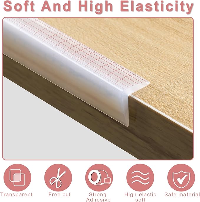 100% Silicone Corner Protectors,Corner Protector Baby Proofing,Soft Edge Protector,Furniture Corner Guard & Edge Safety Bumpers with Strong Adhesive for Furniture&Sharp Corners
