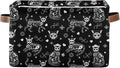 Storage Basket Bin Death Helloween Cats Gothic Organizer Basket Collapsible Shelf Basket Cube with handle for Nursery Bedroom Bathroom