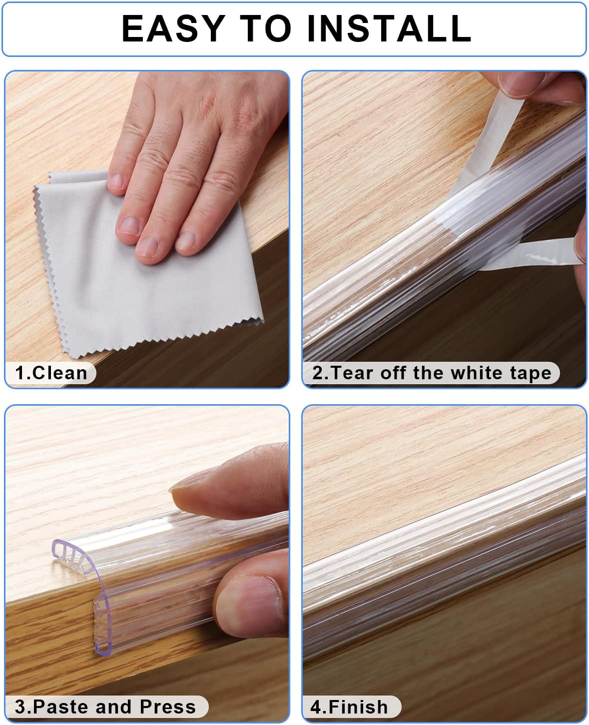 Baby Proofing,32.8ft(10M) Silicone Soft Corner Protectors with Pre-Taped Strong Adhesive, Edge Protectors for Sharp Corners of Cabinets, Tables