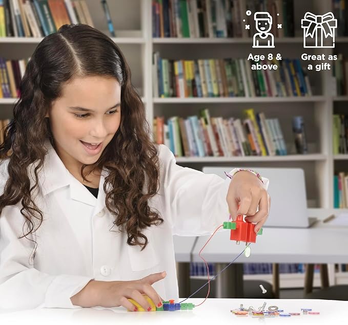 Thames & Kosmos Electricity & Magnetism Science Kit | 62 Safe Experiments Investigating Magnetic Fields & Forces for Ages 8+ | Assemble Electric Circuits with Easy Snap-Together Blocks
