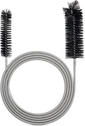 Extra-Thick Drain Brush with Stronger Spring - 67-Inch Flexible Pipe Cleaning Tool - Dual Bristle Heads - Ideal for Curved Pipes and Slim Holes – Black