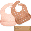KeaBabies 2-Pack Silicone Baby Bibs for Eating - Sturdy Food-Grade Silicone Bibs for Babies Girl, Boy, Large Food Catcher, Clean & Put On Easily, Waterproof Toddler Feeding Essentials (Butterflies)