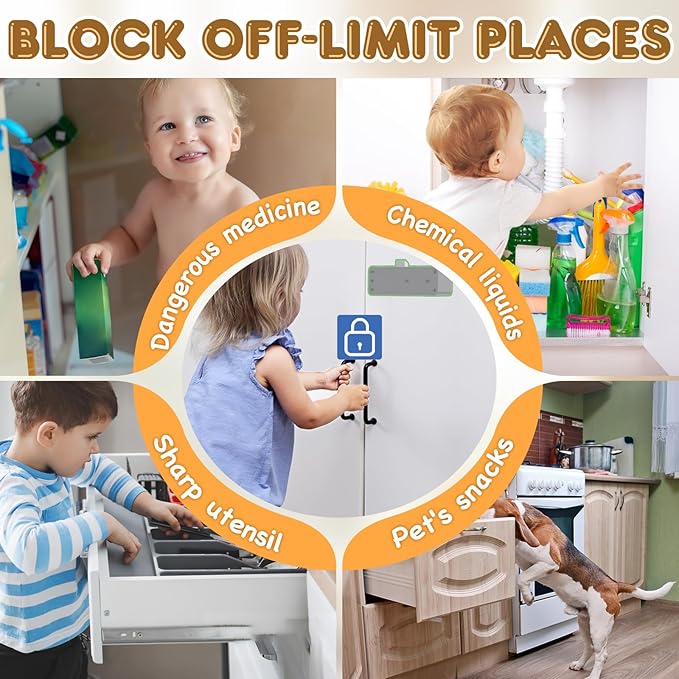Eseesmart Smart Cabinet Lock, Hidden Magnetic Bluetooth RFID Keyless Drawer Lock, Baby Proofing Child Safety Cabinet Locks for Liquor File Cabinet Cupboard Desk Dresser Adults Black