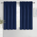 DWCN Short Blackout Curtains for Bedroom 45 Inches Long 2 Panels Set, Solid Thermal Insulated Energy Saving Window Treatment Drapes, Rod Pocket Curtains for Kids Boys Room (W52 x L45 Inch, Navy Blue)