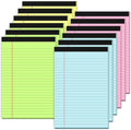 12 Pack Small Note Pads 5x8, Small Colored Legal Pads 5x8 College Ruled, Perforated Legal Notepads, 30 Sheets/Pack Writing Pads 5x8, Colored Notepads 5 x 8 Lined Paper Pads for Office Supplies