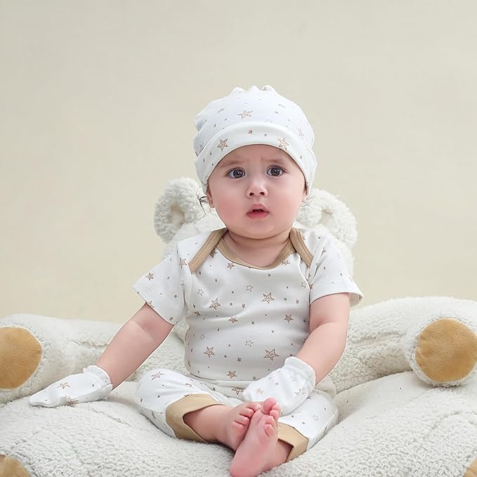 Baby Hats Mittens and Socks Set Cotton Newborn Hat Beanie Soft Infant Girls Boys Caps Gloves 0-6 month