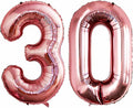 GOER Number 30 Balloons for 30th Birthday Party Decorations,42 Inch Jumbo Foil Helium Balloons for 30th Anniversary (Rose Gold)