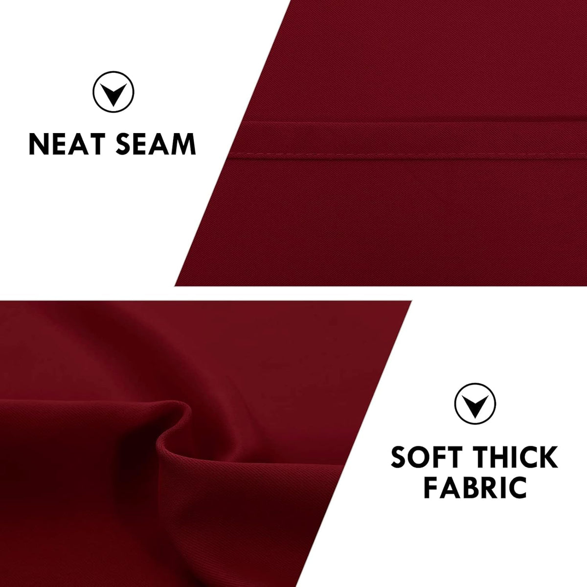 DWCN Christmas Burgundy Room Darkening Blackout Curtains - Thermal Insulated Privacy Energy Saving Window Curtain Drapes 52 x 54 inch Length, Set of 2 Bedroom Living Room Curtains