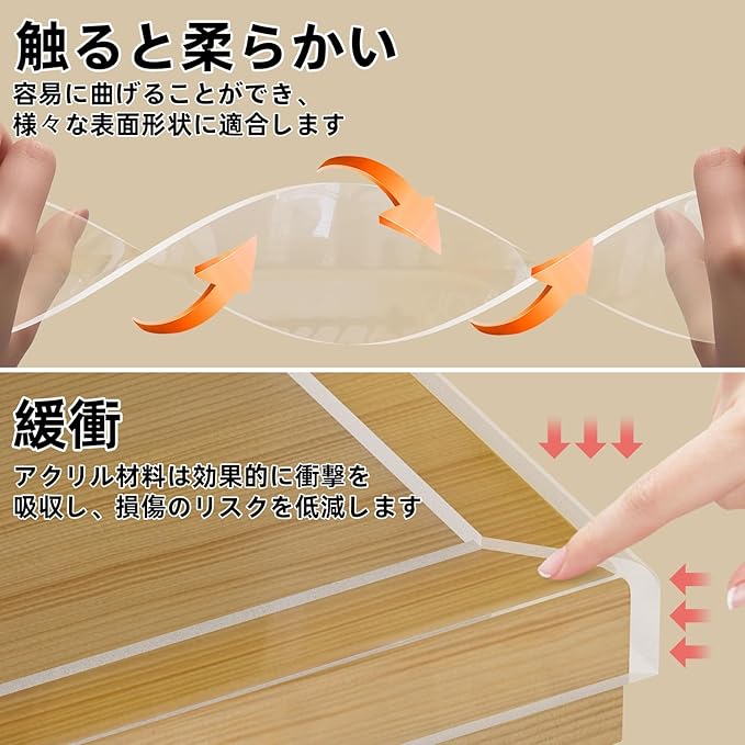 Clear Edge Protector,Safe Corner Protector, Anti-Sharp Edge Protector, for Furniture, Drawers, Tables, Cabinets1.57inX16.4FT