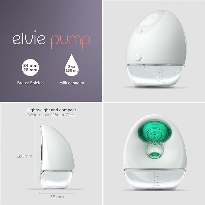 Elvie - Double, Wearable Breast Pump w/App - The Smallest & Quietest - Portable - Hands Free & Discreet - Automated with Four Personalized Settings