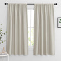RYB HOME Curtains for Bedroom 84 inches Long, Blackout Thermal Insulating Window Treatment Drapes for Living Room Bathroom Basement Laundry Classroom, W 42 x L 84, Beige, 2 Panels