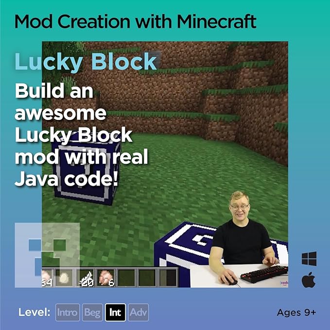 Coding for Kids with Minecraft - Ages 9+ Learn Real Computer Programming and Code Amazing Minecraft Mods with Java - Award-Winning Online Courses (PC & Mac)