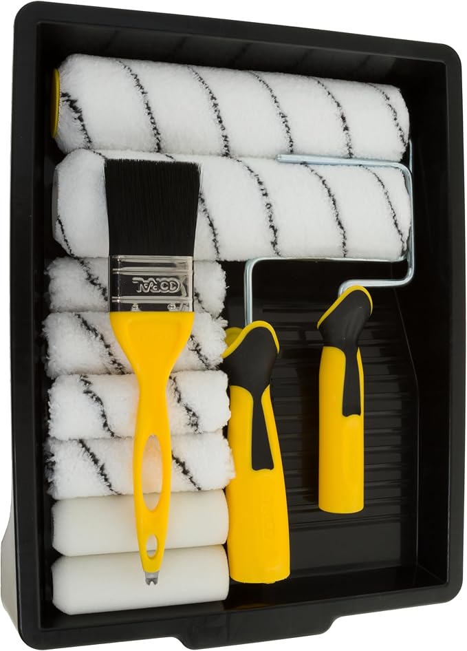 CORAL Easy Coater Decorating Paint Roller Tray & Frame Set, 12 Piece Pack, Roller Brush, 10501