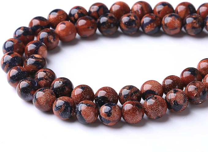 36PCS 10MM Sandstone Beads Energy Healing Beads for DIY Jewelry Bracelet Necklace Making for Jewelry Making 15Inch