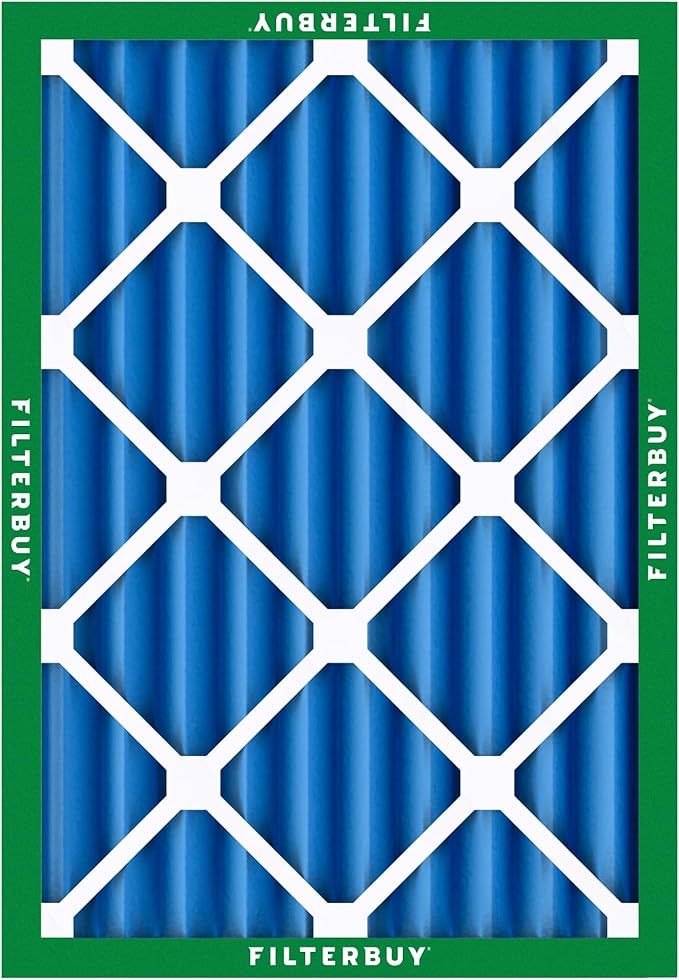 Filterbuy 14x20x4 Air Filter MERV 13 Optimal Smoke & Allergy Defense (3-Pack), Electrostatic Pleated HVAC AC Furnace Filters Replacement, Made in USA (Actual Size: 13.50 x 19.50 x 3.63)