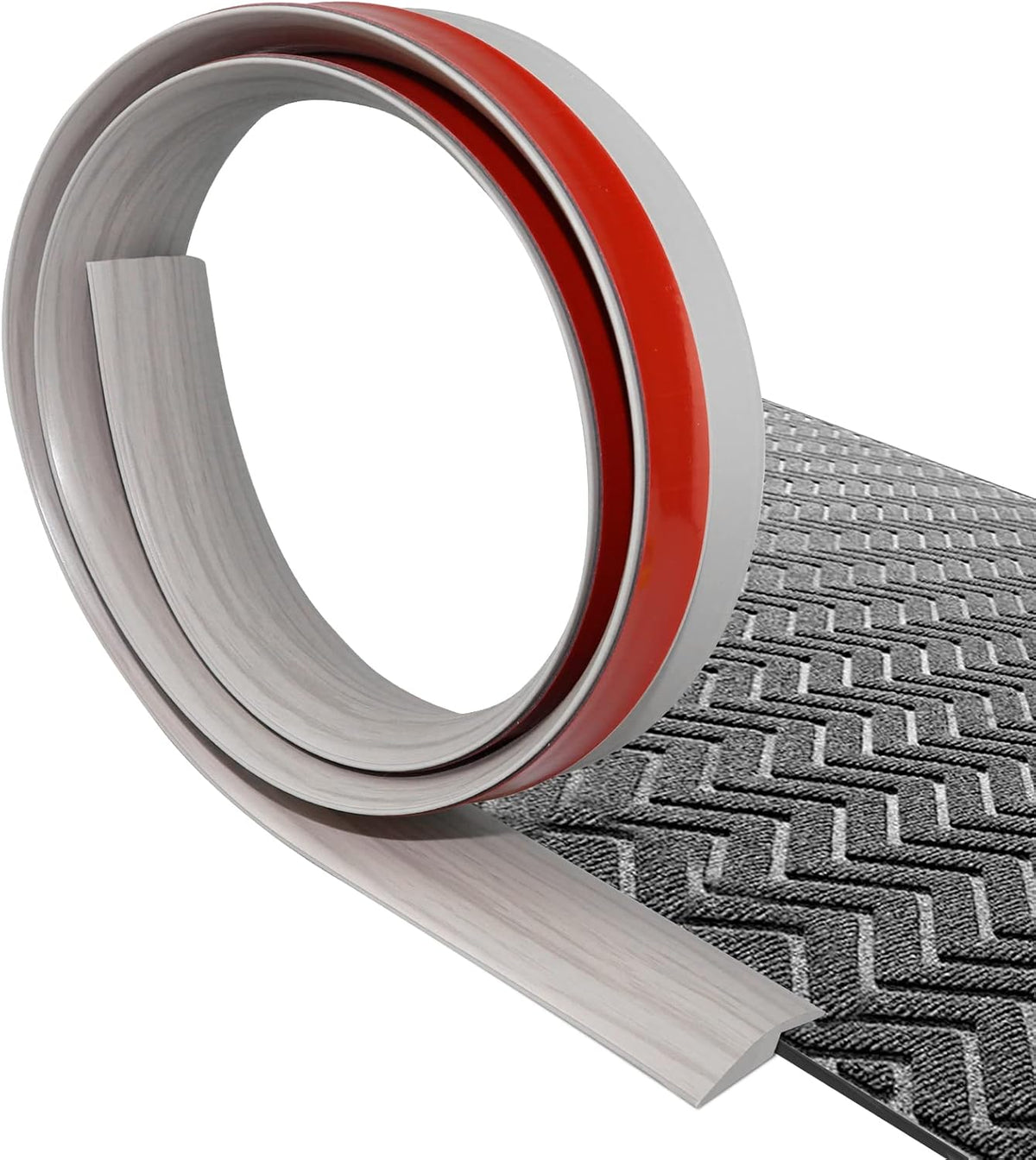 Floor Transition Strip Self Adhesive Carpet & Flooring Transitions Edging Trim Strip PVC Threshold Transitions Suitable for Threshold Height Less Than 5mm (3.3Ft, Wood Grain Gray-New)