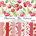 6x6 Berries & Blossoms Scrapbook Paper Pad | 24 Sheets (12 Designs) 160gsm Acid Free Cardstock | Strawberry, Cherry, Raspberry & Watermelon Patterns for Summer Crafts & Card Making