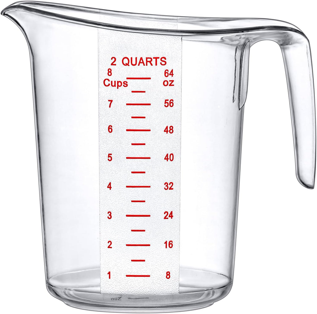 Amazing Abby - Melissa - 64-Ounce Plastic Measuring Pitcher (1-Pack), 8-Cup (2-Quart) Food-Grade Measuring Jug, Unbreakable, Stackable, Dishwasher-Safe, Great for Oil, Vinegar, Flour, and More