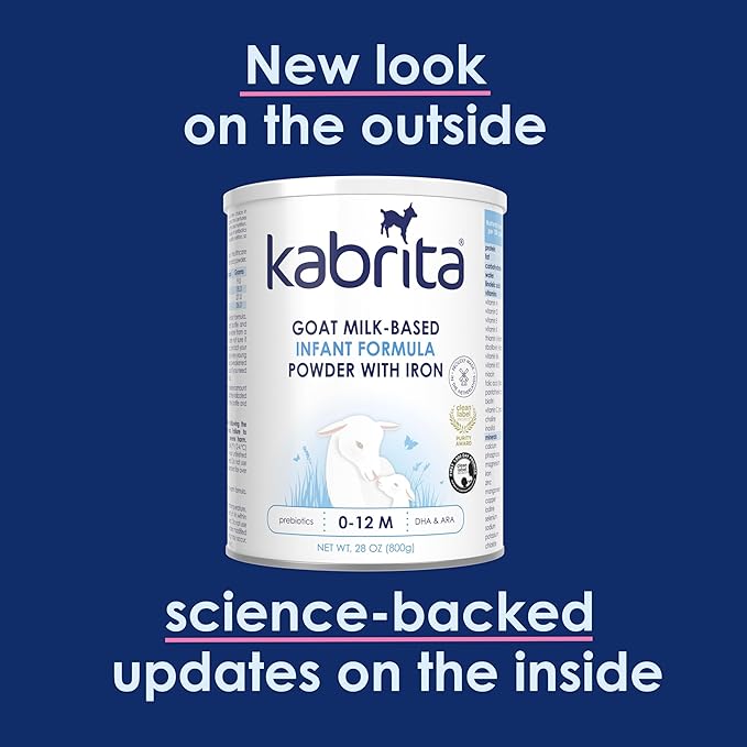 Kabrita Goat Milk Infant Formula - Easy to Digest Baby Formula 0-12 Months - Contains Prebiotics, Iron, DHA, Non-GMO - Gentle on Sensitive Tummies - Formula Supporting Gut Health & Sleep - 28Oz