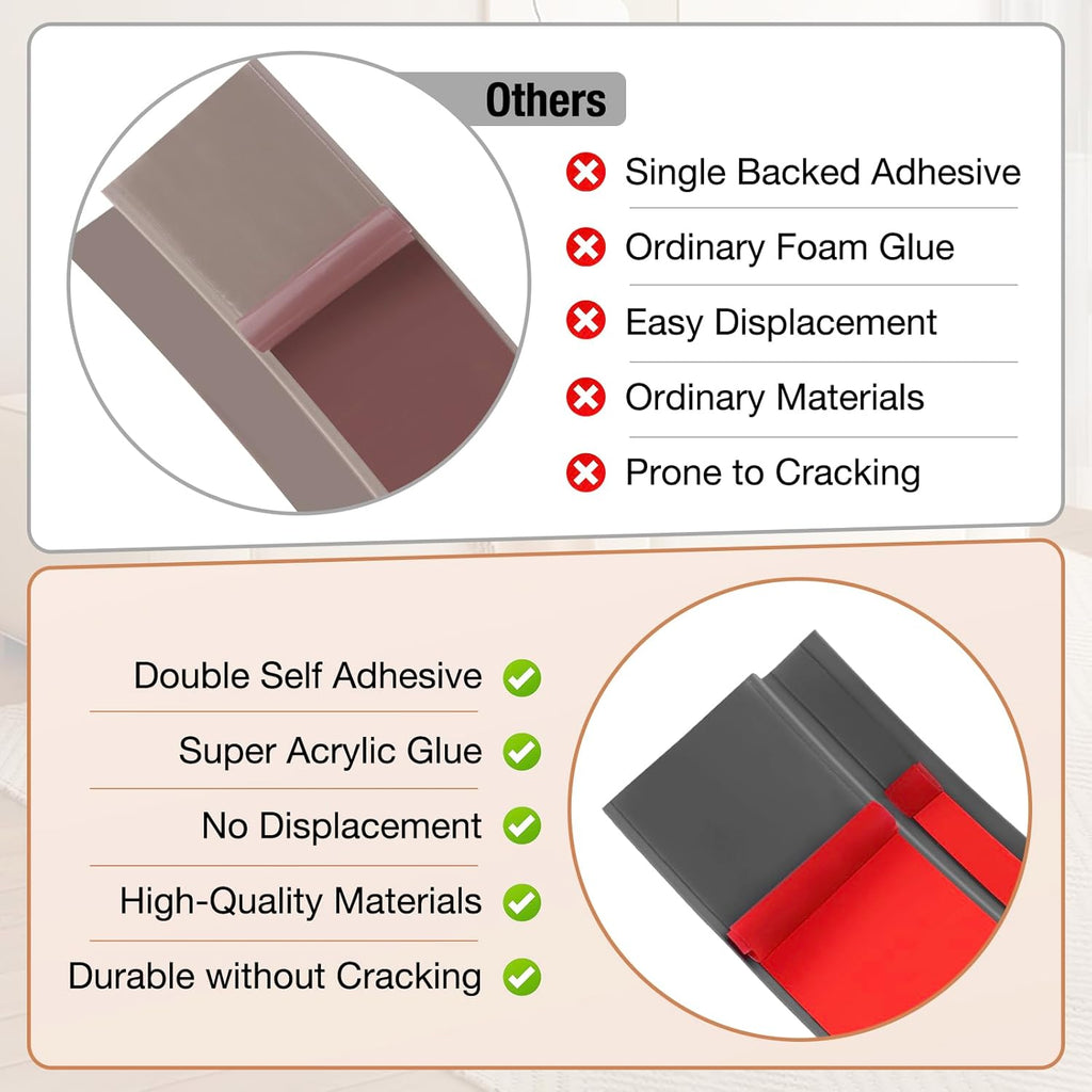 Floor Transition Strip Self Adhesive Vinyl Door Threshold for Doorways Carpet Edging Trim Overlap Edge Reducer for Laminate Floor, Carpet, Tile (Deep Gray Wood Grain, 2/5" to 3/5", 3.3Ft)