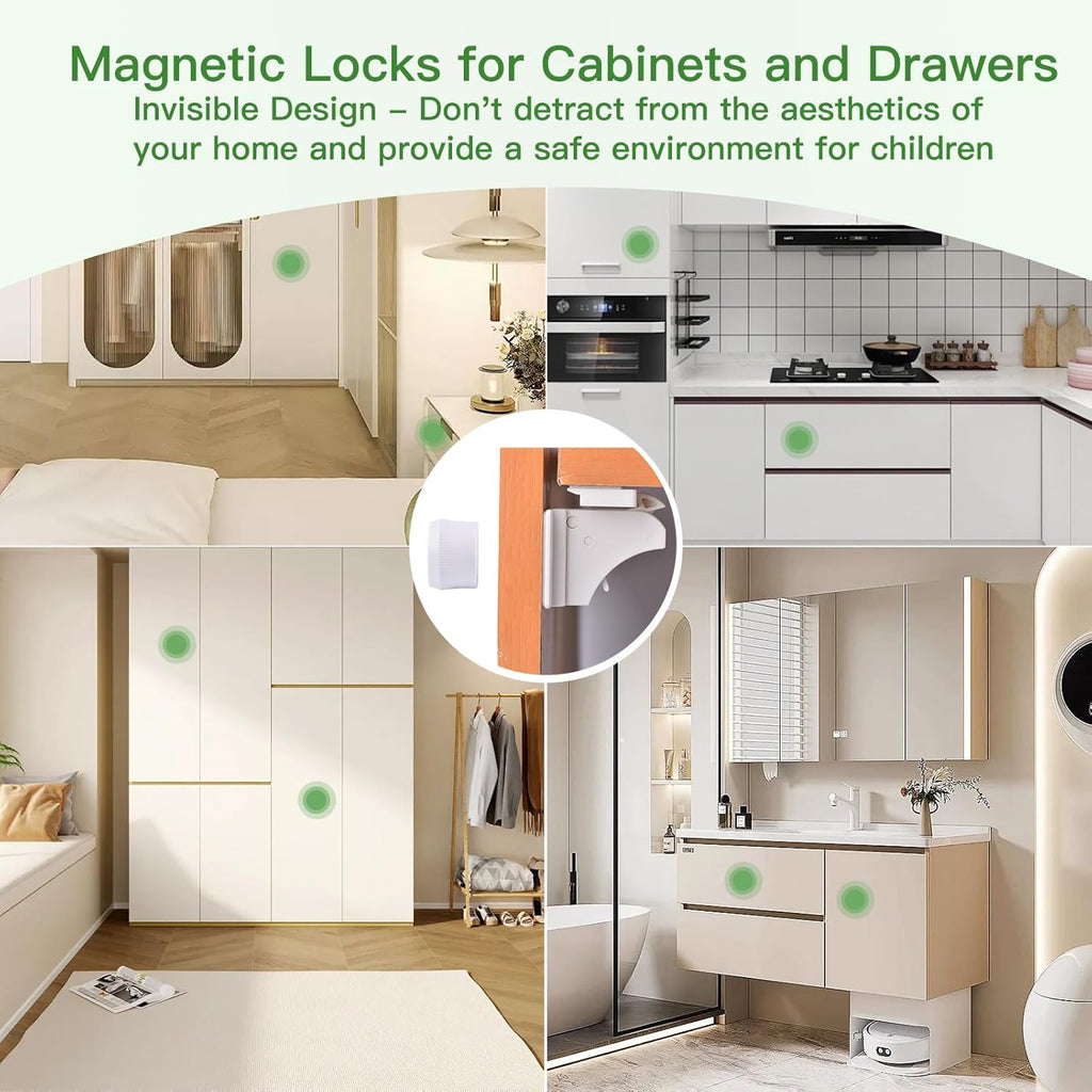 2 Pack Vkania Magnetic Cabinet Locks Keys - Extra Stronger Baby Proofing Magnet Drawer Replacement Key (2 Keys Only)