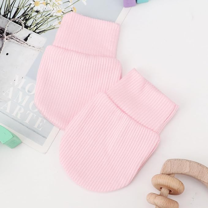 BQUBO 6 Pairs Newborn Baby Boys Girls Mittens 0-6 Months Unisex-Baby Infant Mittens Elastic No Scratch Wrist Gloves