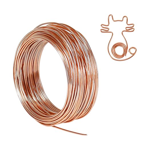 Tenn Well Aluminum Wire, 100 Feet 2mm Bendable Metal Craft Wire for Sculpting, Plants, Gardening, Bonsai Training, Jewelry Making(12 Gauge, Copper Tone)