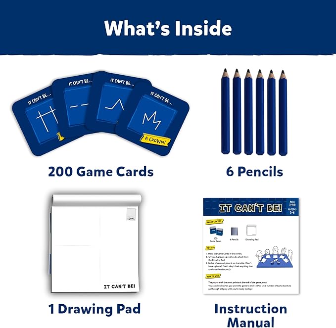 Skillmatics Card & Board Game - It Can't Be, Race to Doodle, Hilarious Drawing Game, Fast-paced Christmas Fun for Families, Parties & Game Nights, Gifts for Kids, Teens, Adults Ages 7, 8, 9, 10 & Up