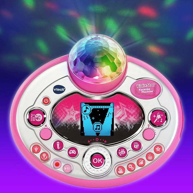 VTech Kidi Star Karaoke Machine Deluxe, 2 Microphones with AC Adapter, Pink