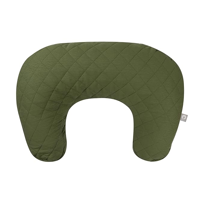 Boppy Nursing Pillow with Luxe Fabric Cover, Quilted Moss, Larger, More Supportive Pillow for Breastfeeding and Bottle Feeding; Firmer and Higher Than Original, w/Premium Cover; JPMA Certified