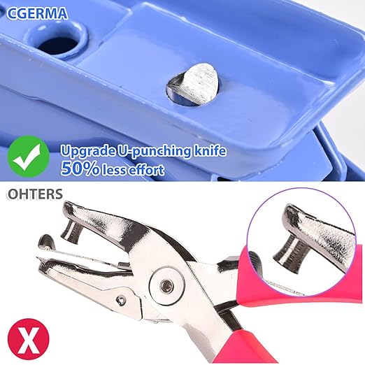Single Hole Puncher, 3 Pack ，1/4" Hole, 50% Labor Savings, Heavy Duty Metal Punch, 15 Sheet Capacity, for ID Cards, Chipboard, Art Project, Crafts Easy Punching