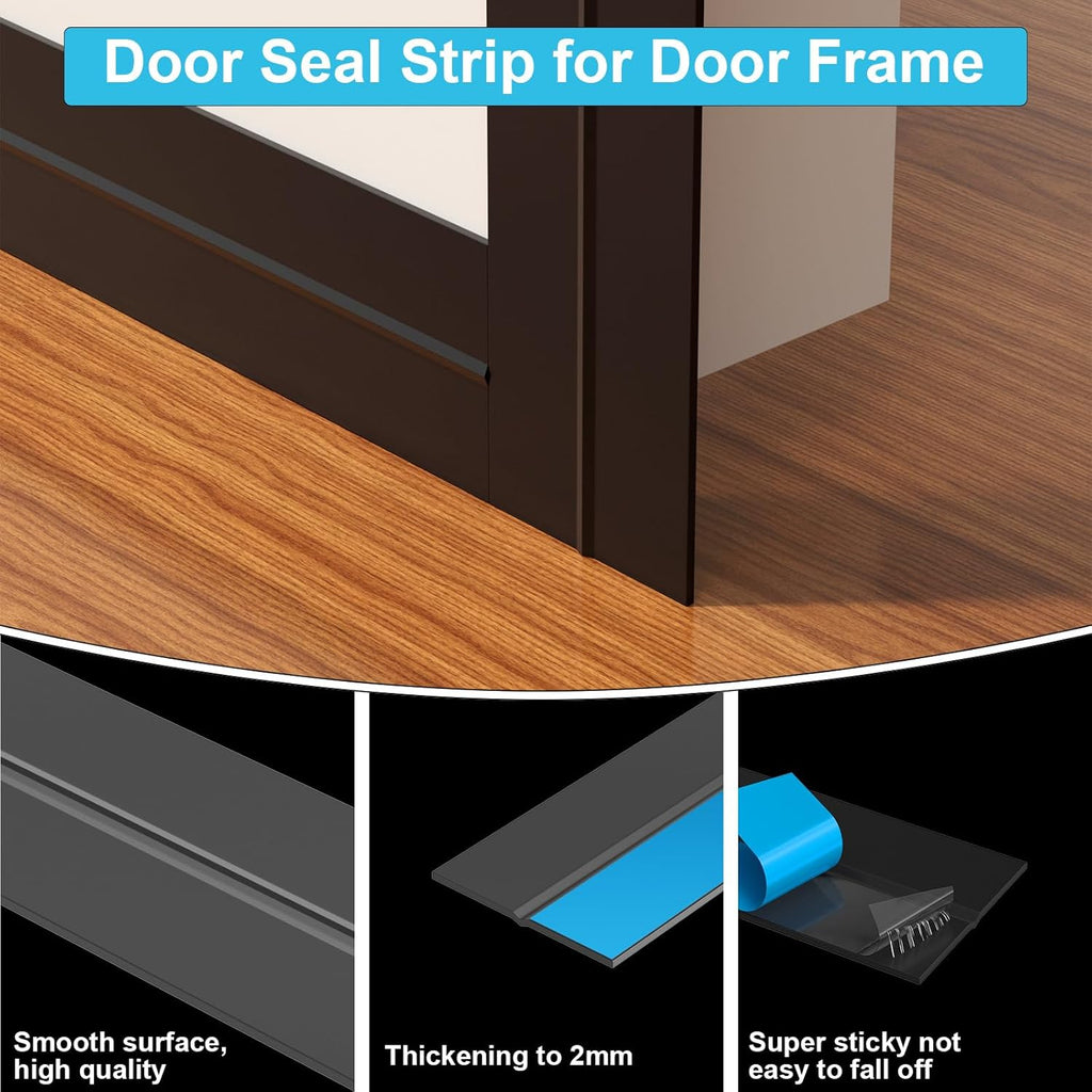 Weather Stripping Door Seal, Silicone Strip for Frame and Gaps Draft Stopper,Glass Shower Door Sweep, Black, 20 Feet x 3 Inch