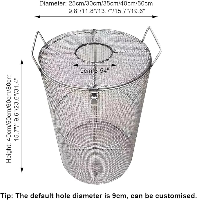 Stainless Steel Pump Filter Cover Water Pump Protective Cover Sump Pump Anti-Clogging Outdoor 1mm Mesh Pump Cover Barrier Durable And Strong For Septic Tanks Farm Irr(Size:35x80cm/13.7"x31.4",Color:A)