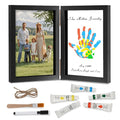 Family Handprint Kit, DIY Baby Hand and Footprint Handmade Keepsake Wooden Frame, Family Gifts with 5 Non-Toxic Baby-Safe Paint, Ideas Gift for New Parents, Grandparents, Father's Day, Mother's Day